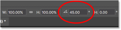 Changing the Angle of the shape to 45 degrees