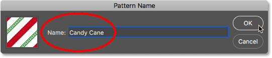 Naming the new Candy Cane Photoshop pattern