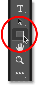 Selecting the Rectangle Tool in Photoshop