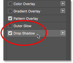 Selecting Drop Shadow in the Layer Style dialog box