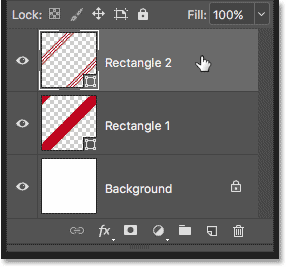 Selecting the Shape layer for the smaller candy cane stripes