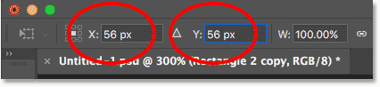 Setting the X and Y values for the sixth candy cane stripe