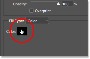 Clicking the Stroke color swatch in the Layer Style dialog box