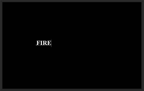 Adding the word 'FIRE' to the Photoshop document