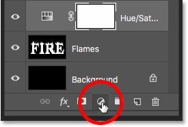 Adding a second adjustment layer to the fire text effect