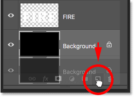 Duplicating the Background layer in the Layers panel in Photoshop