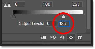 Lowering the max brightness output level to 185