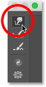 Selecting the Warp Tool in Photoshop's Liquify filter