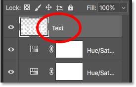 Renaming the top layer 'Text'