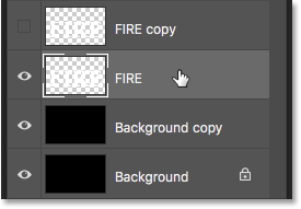 Selecting the text layer in the Layers panel