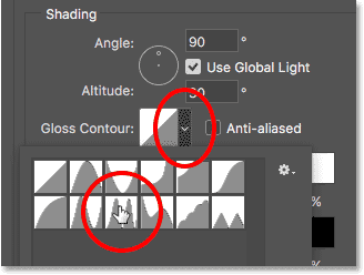 Changing the Gloss Contour option to Ring - Double. 