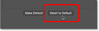 Resetting the Stroke layer effects options in Photoshop