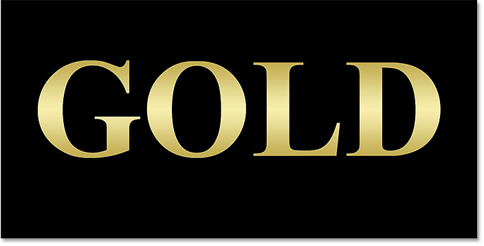 The gold text effect with the gradient Style set to Reflected.