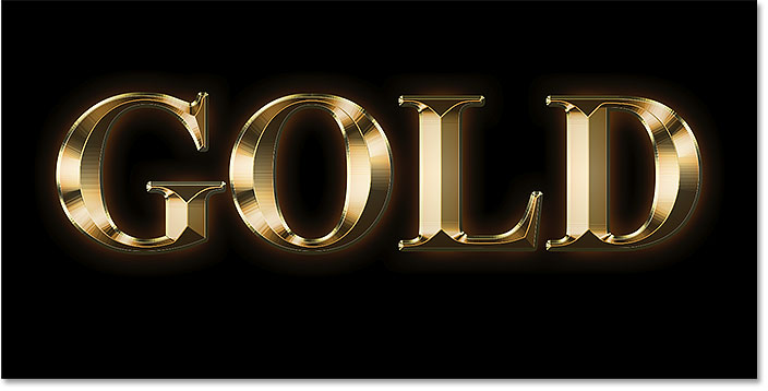 The gold text effect is nearly complete. 