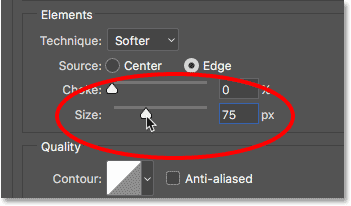 The Inner Glow layer style options