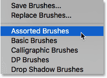 Loading the Assorted Brushes set into Photoshop