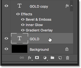 Selecting the original Type layer in the Layers panel