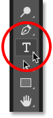 Selecting the Type Tool in Photoshop