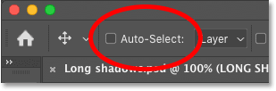 The Auto-Select option is turned off for the Move Tool