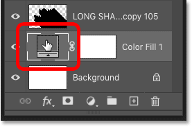 Double-clicking the Solid Color fill layer's color swatch in Photoshop's Layers panel