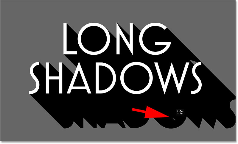 Positiing a second copy of the shadow to extend it.