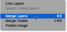 Selecting the Merge Layers command