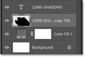 The merged shadow layer in Photoshop's Layers panel