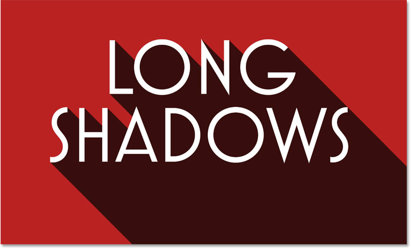 The long shadow effect using red as the background color