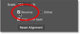 Reversing the order of the gradient colors