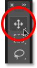 Selecting the Move Tool from Photoshop's toolbar