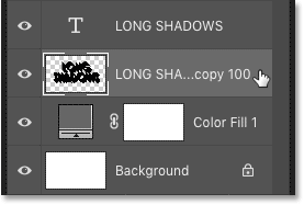 Selecting the shadow layer in the Layers panel