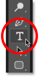 Selecting Photoshop's Type Tool from the toolbar