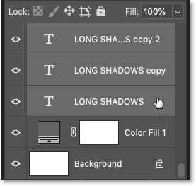 Shift-clicking on the original black type layer.