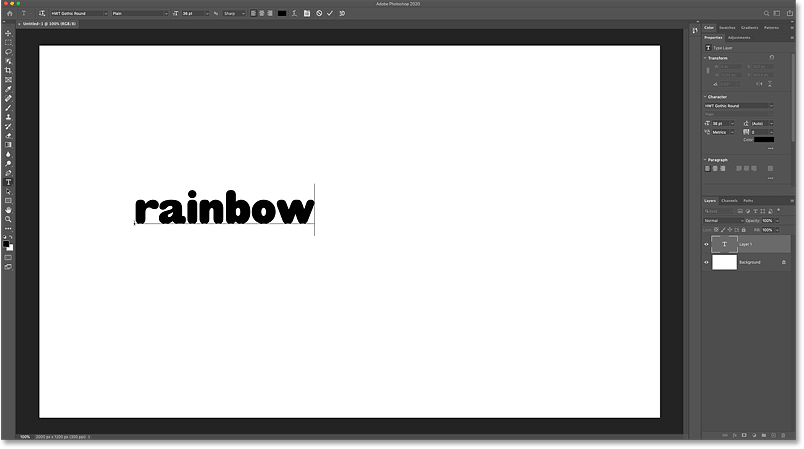 Adding some text to the Photoshop document