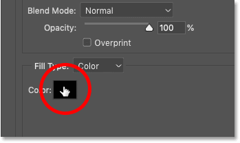 Choosing a stroke color in Photoshop's Layer Style dialog box