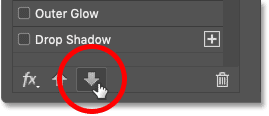 Moving the stroke below the other strokes in the Layer Style dialog box