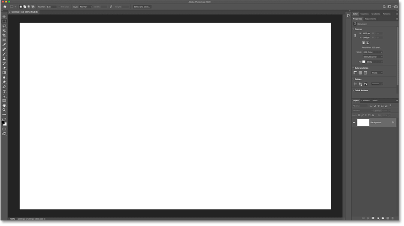 The new Photoshop document.