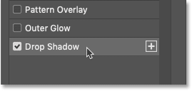 Reselecting Drop Shadow from the Effects column in the Layer Style dialog box