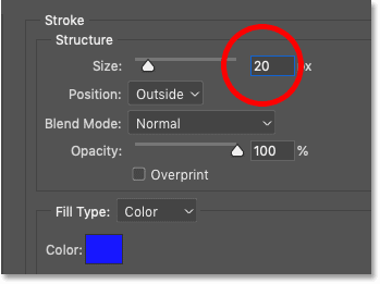 Adding the size of the original stroke to the second stroke