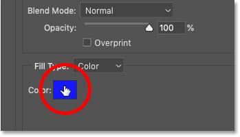 Choosing a color for the third stroke by clicking the color swatch