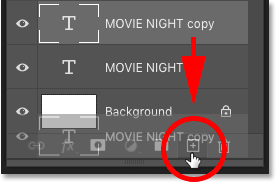 Making a second copy of the type layer in Photoshop's Layers panel