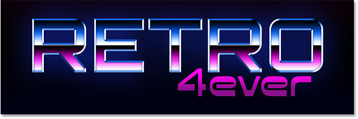 The text with the 80s Retro Neon gradient applied. 