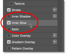 Adding an Inner Glow layer style. 
