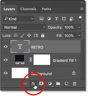 Clicking the Layer Styles icon at the bottom of the Layers panel. 