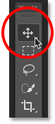 Selecting the Move Tool in Photoshop. 
