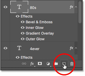 Clicking the New Layer icon in the Layers panel. 