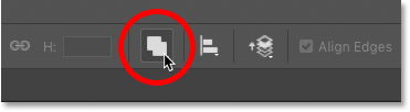 Clicking the Path Operations icon in Photoshop's Options Bar