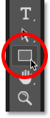 Selecting Photoshop's Rectangle Tool from the toolbar