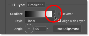 Choosing a new gradient for the Stroke layer effect