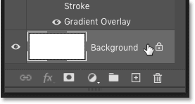 Selecting the Background layer in Photoshop's Layers panel